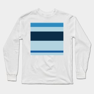 A soft jam of Light Blue, Windows Blue, Prussian Blue and Lapis Lazuli stripes. Long Sleeve T-Shirt